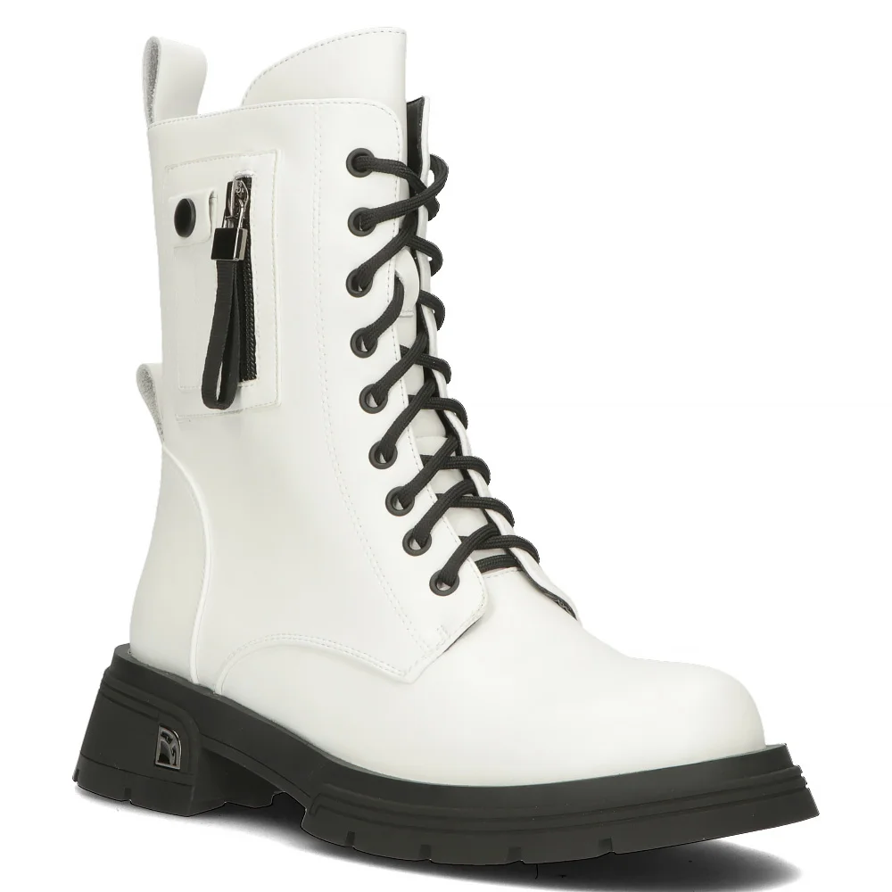 Bílé kožené boty Artiker 53C0213