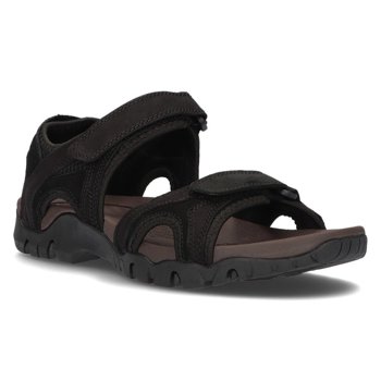 Černé kožené pánské sandály Filippo MS2306/21 BK