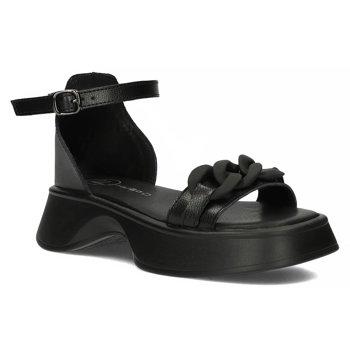Černé kožené sandály Filippo DS4458/23 BK