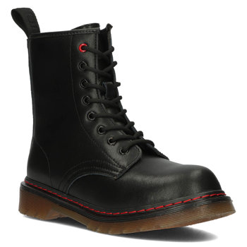 Černé kožené vysoké boty Filippo GL429/22 BK RD