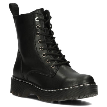 Černé kožené vysoké boty Filippo GL438/22 BK