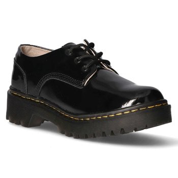 Černé lakované kožené vysoké boty McKey GLN441/20