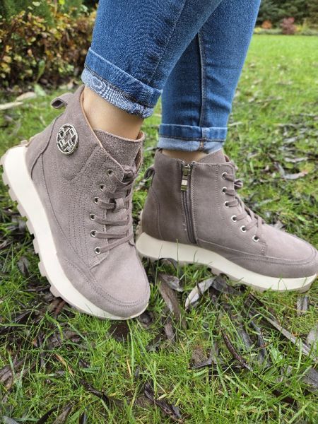 Taupe kožené kotníkové boty Filippo DBT7160/25 TP