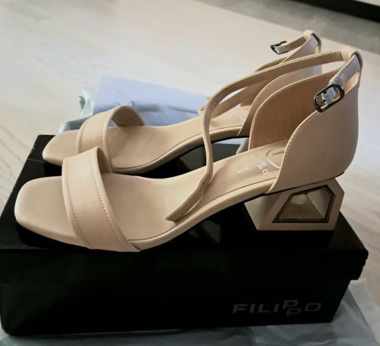 Béžové kožené sandály Filippo DS4440/23 BE